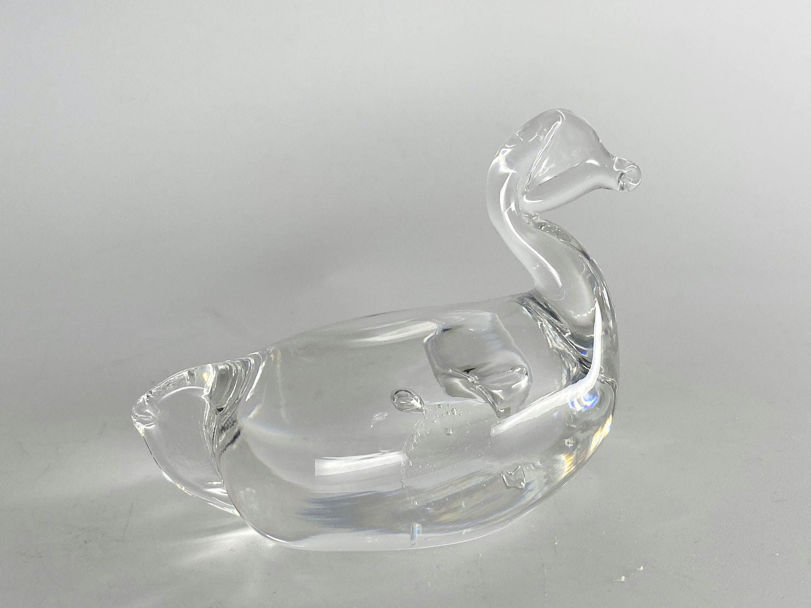 Vintage Crystal Duck by Pairpoint Glass Cape Cod Massachusetts - Duckwells