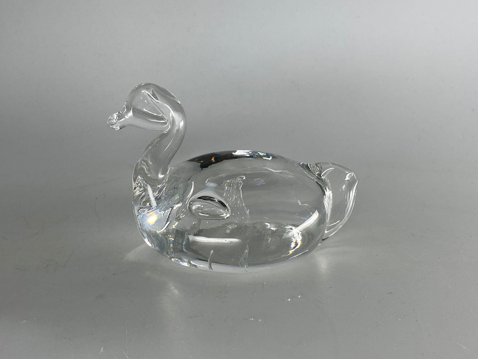 Vintage Crystal Duck by Pairpoint Glass Cape Cod Massachusetts - Duckwells