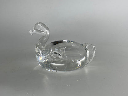 Vintage Crystal Duck by Pairpoint Glass Cape Cod Massachusetts - Duckwells