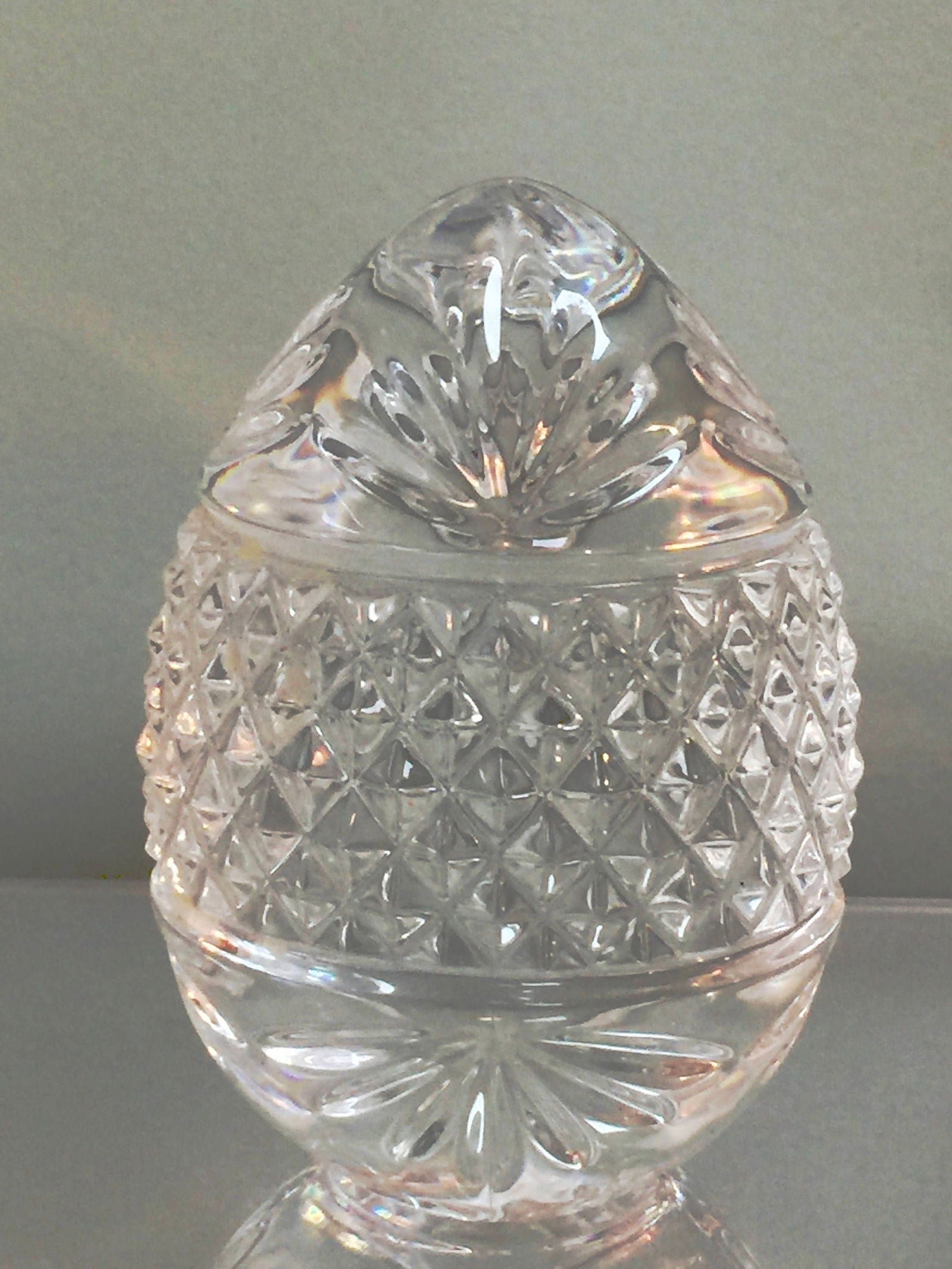 Vintage French Crystal Collectible Egg Paperweight at Duckwells