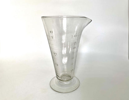Vintage Glass Beaker Wheel Etched Apothecary Dispenser - Duckwells