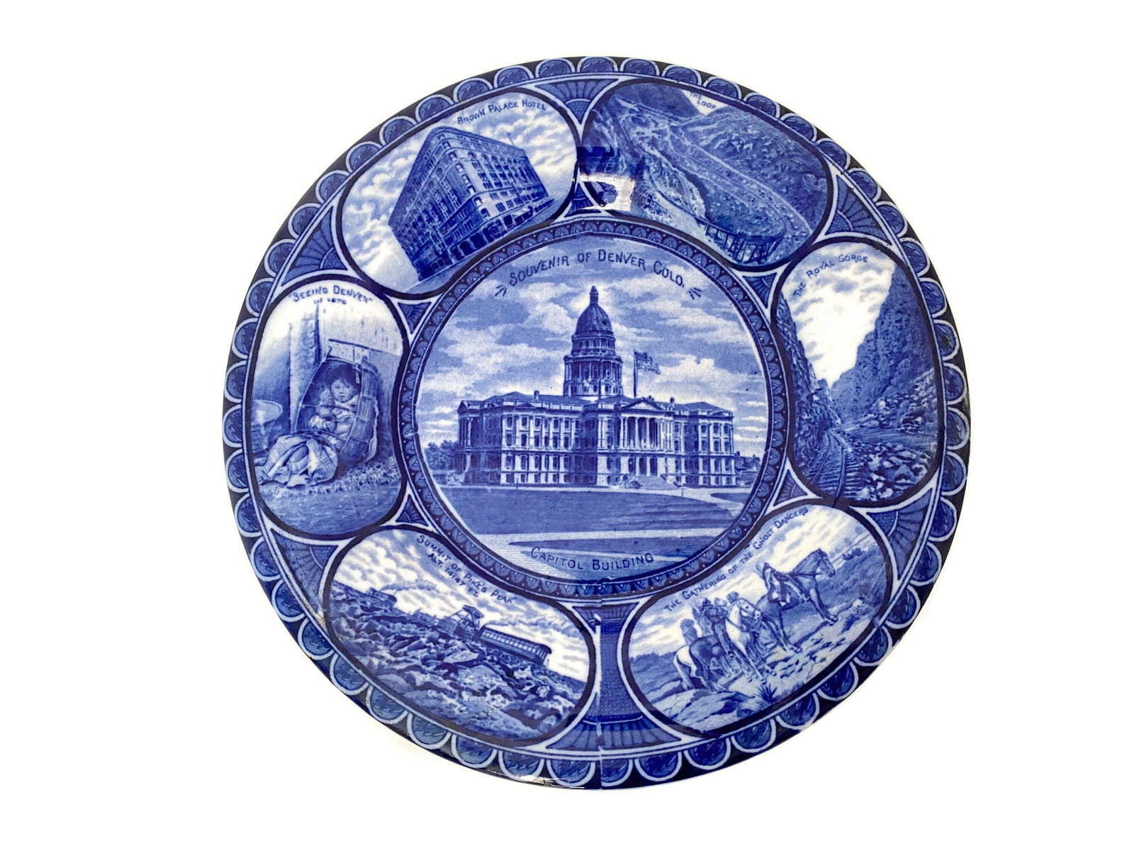 Vintage Historical Denver Colorado Souvenir Plate - Duckwells