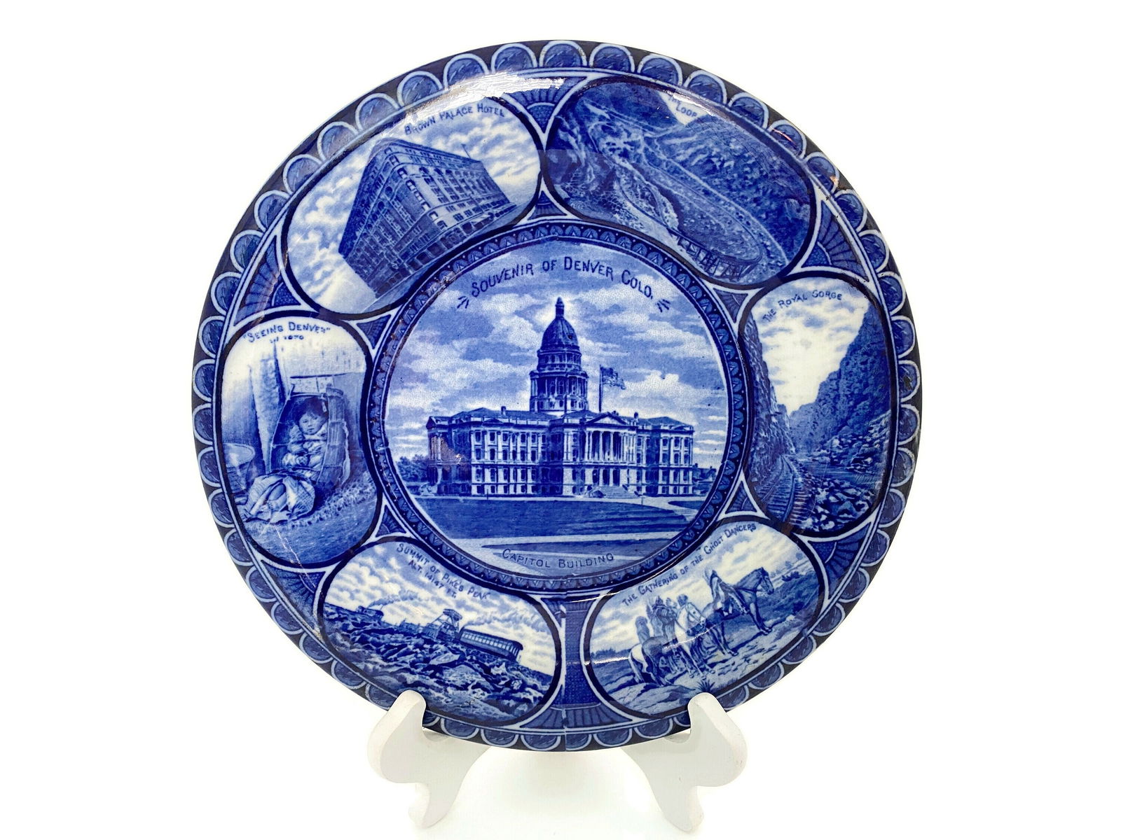 Vintage Historical Denver Colorado Souvenir Plate - Duckwells