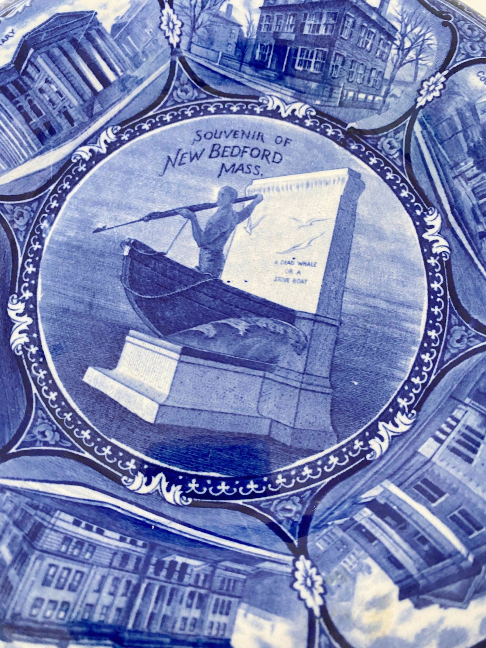 Vintage Historical New Bedford Massachusetts Souvenir Plate - Duckwells