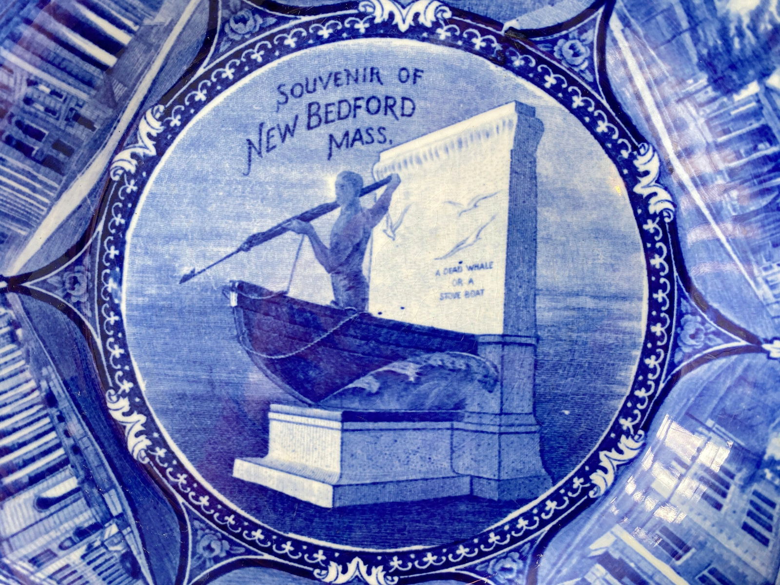Vintage Historical New Bedford Massachusetts Souvenir Plate - Duckwells