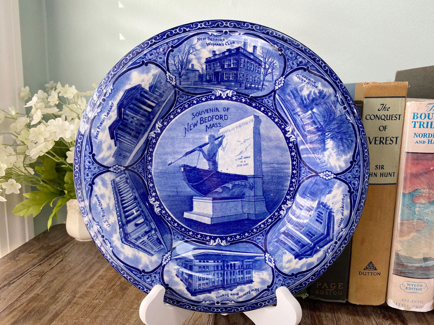 Vintage Historical New Bedford Massachusetts Souvenir Plate - Duckwells