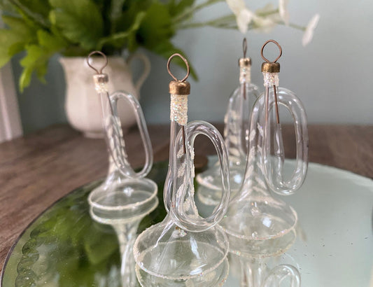 Vintage Horns Clear Christmas Tree Ornaments - Duckwells