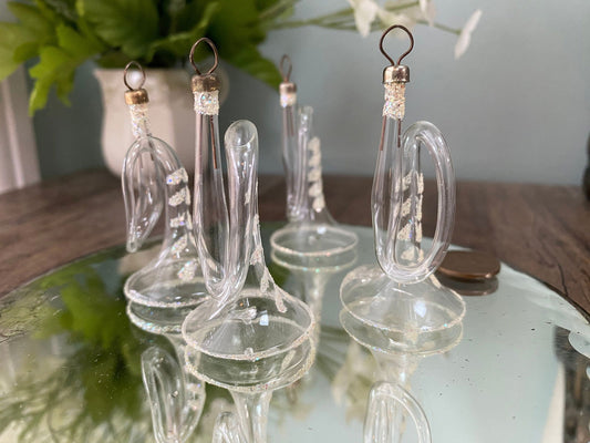 Vintage Horns Clear Christmas Tree Ornaments - Duckwells