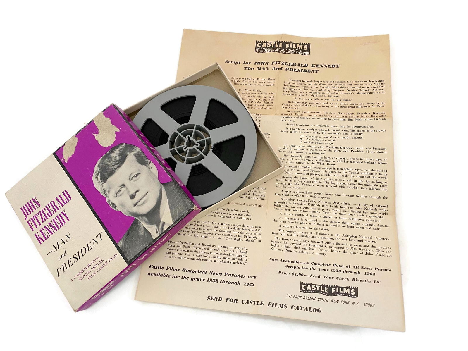 Vintage JFK Castle Films 8MM Film Reel - Duckwells