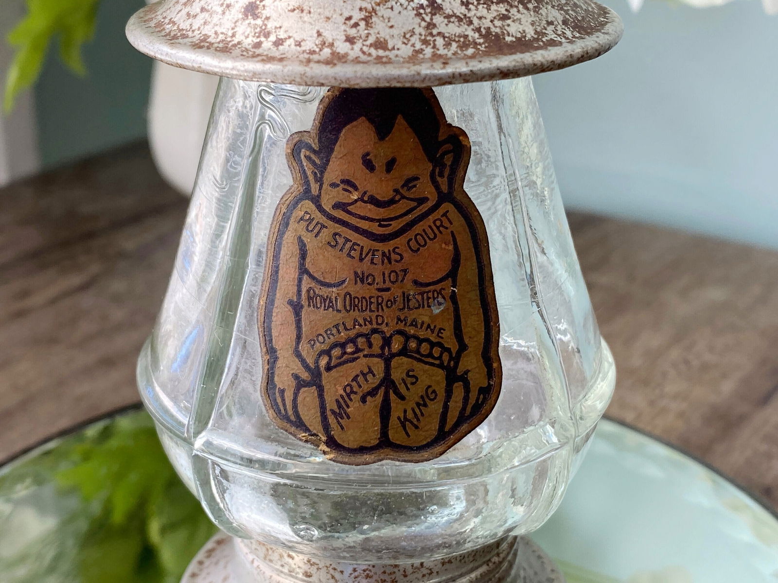 Vintage Lantern Candy Container Royal Order of Jesters Portland Maine - Duckwells