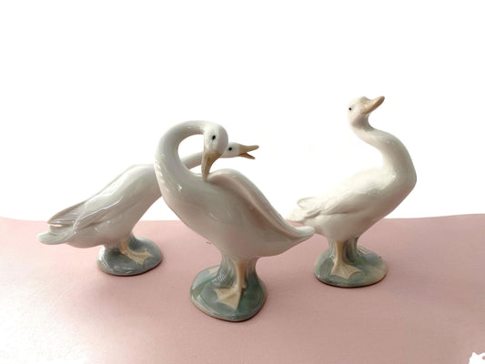 Vintage Lladro Duck Figurines Set of 3 Marked Daisa 1977 at Duckwells