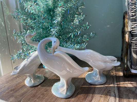 Vintage Lladro Duck Figurines Set of 3 Marked Daisa 1977 at Duckwells