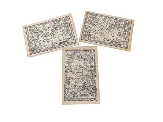 Vintage Maine Postcards Three World War II Era Maps by A.D. Phillips - Duckwells