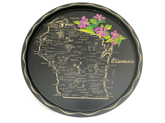 Vintage Mid Century Wisconsin Metal Souvenir Tray at Duckwells