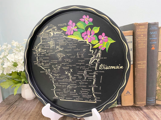 Vintage Mid Century Wisconsin Metal Souvenir Tray at Duckwells