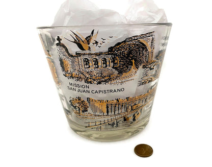 Vintage Midcentury California Souvenir Glass Ice Bucket at Duckwells
