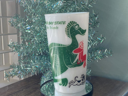 Vintage Milk Glass Dinosaur Bay State Glass - Duckwells