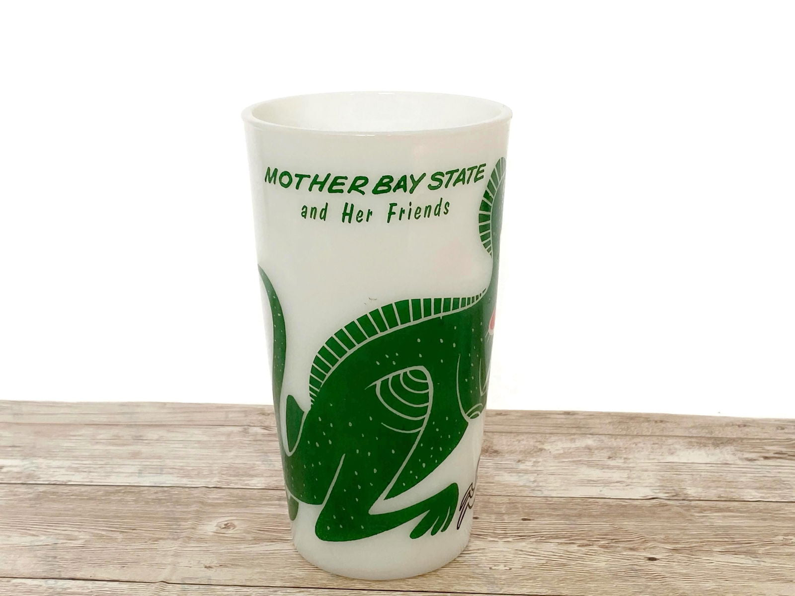 Vintage Milk Glass Dinosaur Bay State Glass - Duckwells
