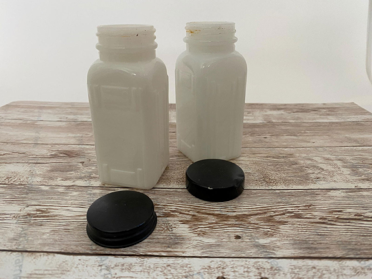 Vintage Milk Glass Spice Jars - Duckwells