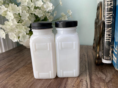 Vintage Milk Glass Spice Jars - Duckwells