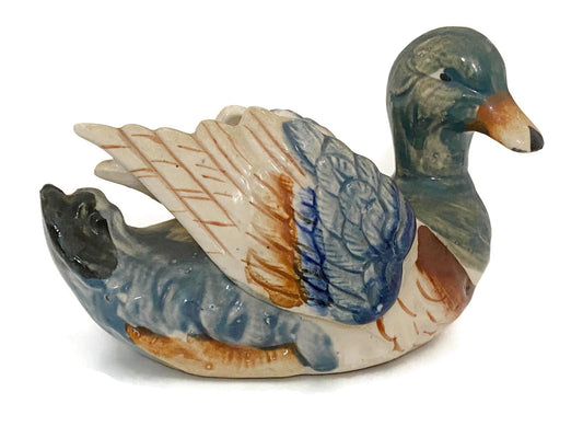 Vintage Occupied Japan Ceramic Duck Figurine at Duckwells