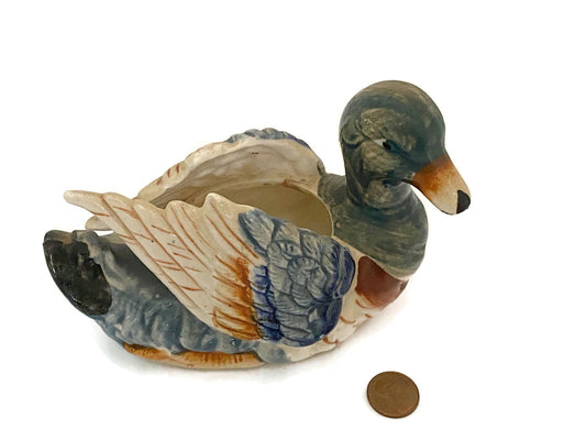Vintage Occupied Japan Ceramic Duck Figurine at Duckwells