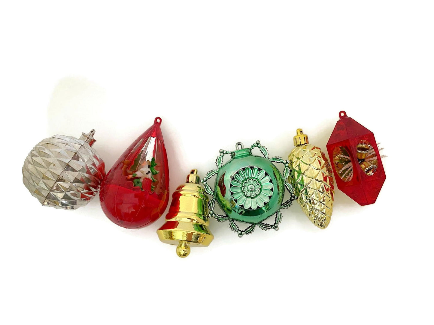Vintage Plastic Christmas Ornaments Including Dioramas - Duckwells