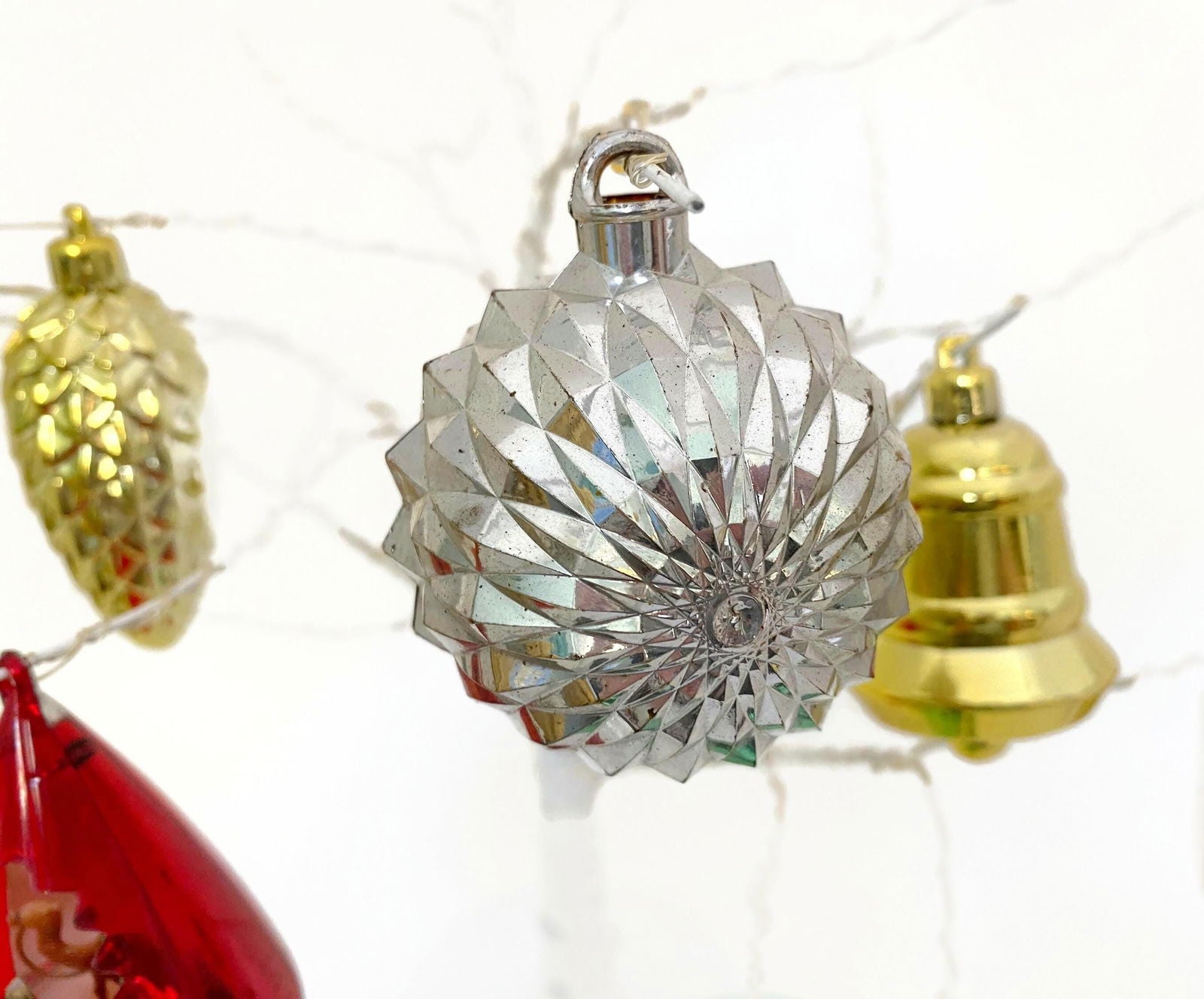 Vintage Plastic Christmas Ornaments Including Dioramas - Duckwells