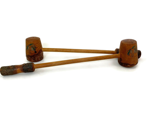 Vintage Rustic Salt and Pepper Shakers with Long Handles - Duckwells