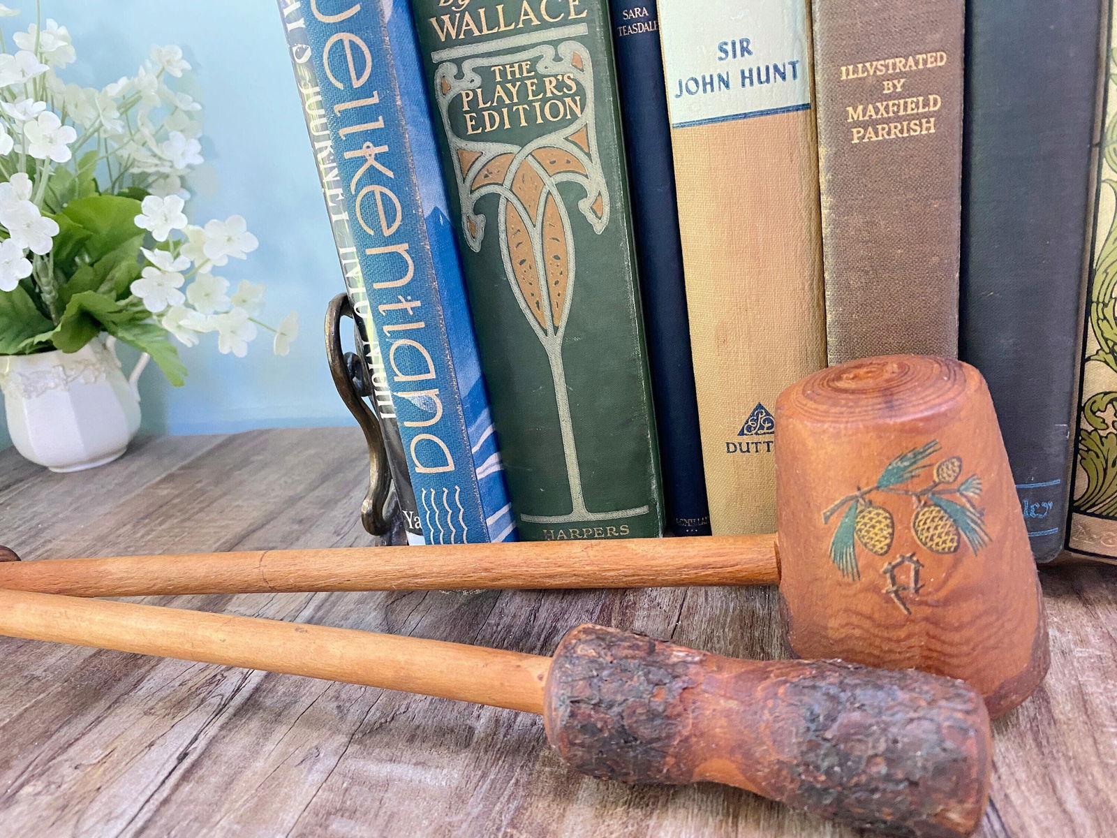 Vintage Rustic Salt and Pepper Shakers with Long Handles - Duckwells