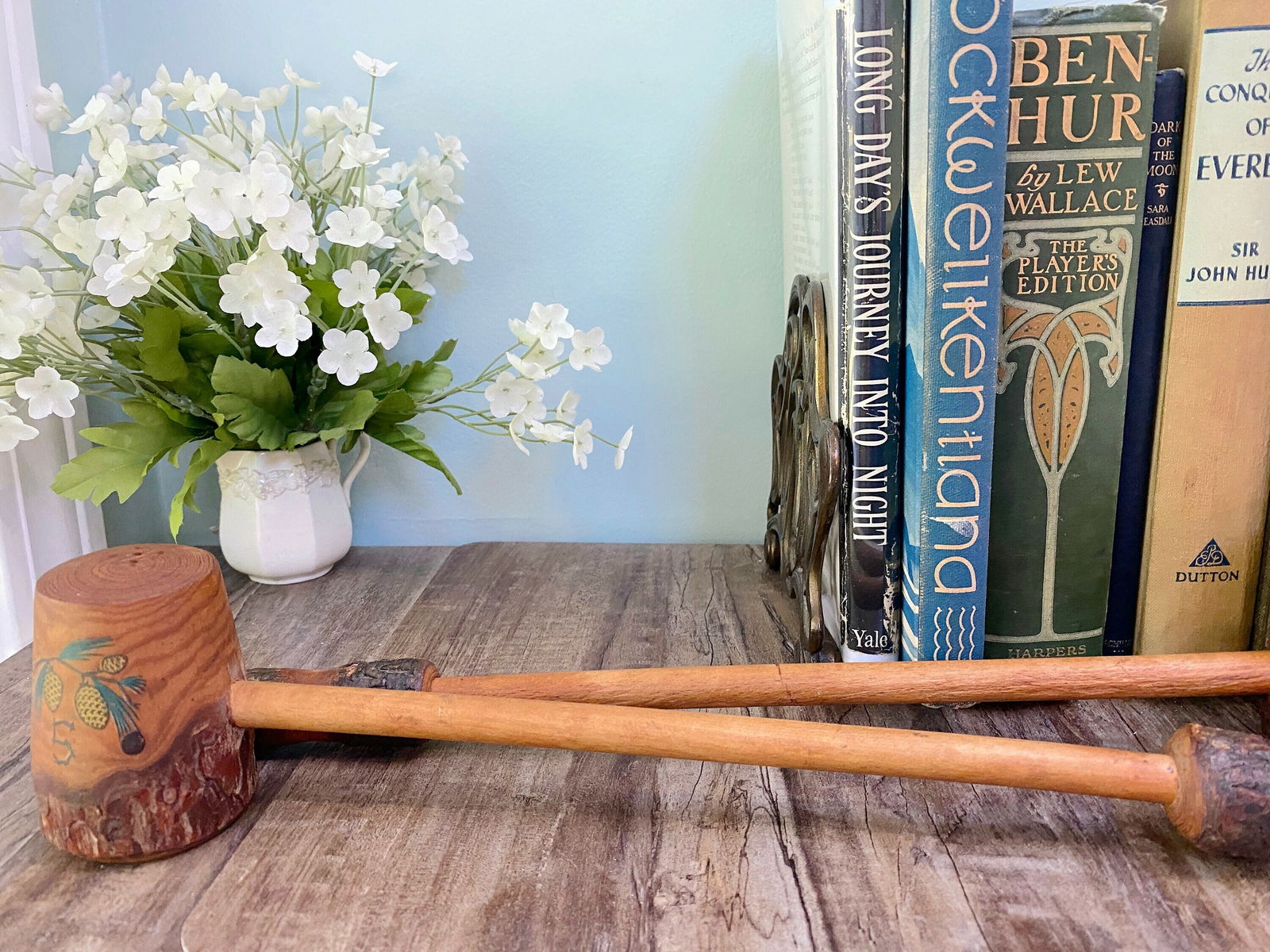 Vintage Rustic Salt and Pepper Shakers with Long Handles - Duckwells