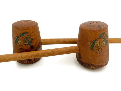 Vintage Rustic Salt and Pepper Shakers with Long Handles - Duckwells