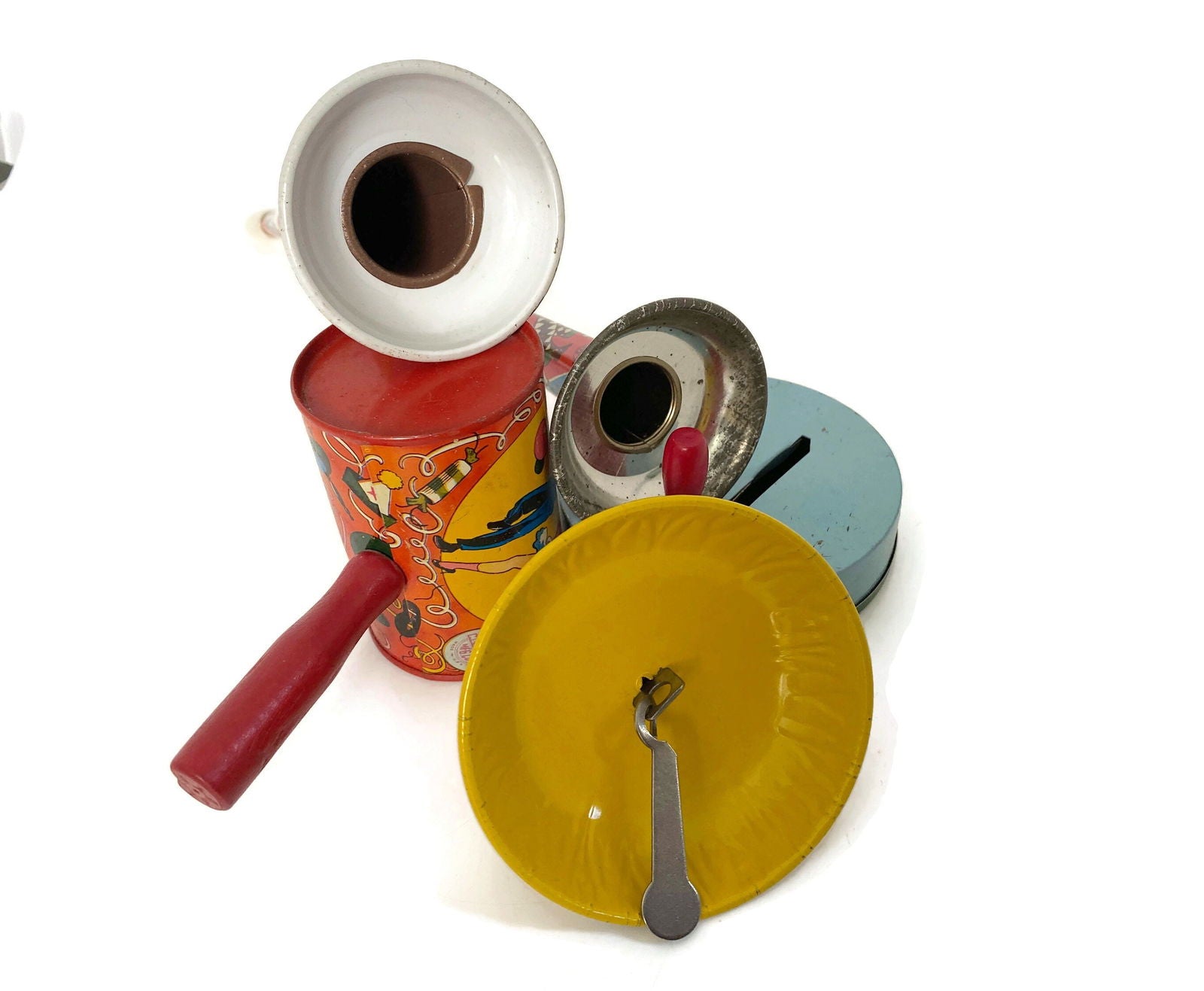 Vintage Tin Litho Party Noisemakers - Duckwells