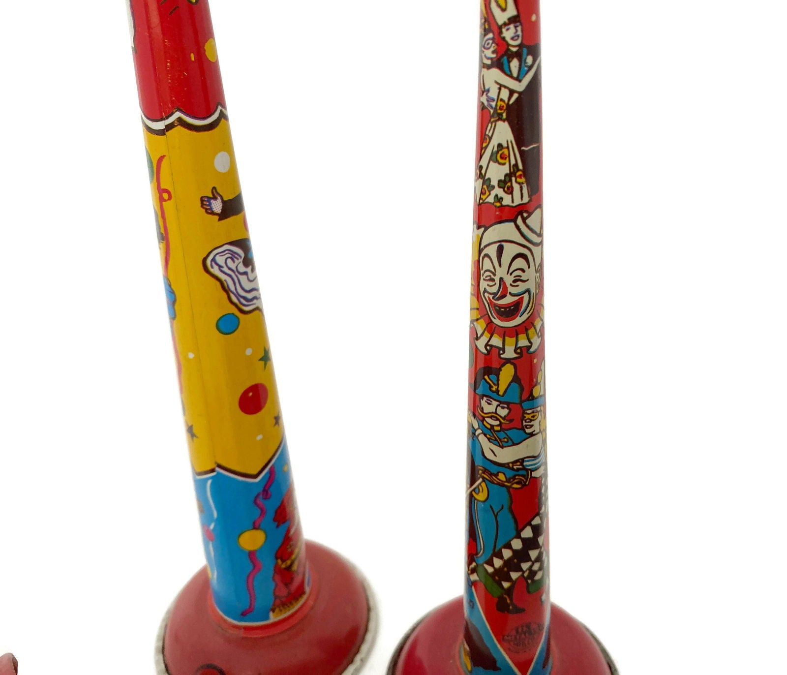 Vintage Tin Litho Party Noisemakers - Duckwells