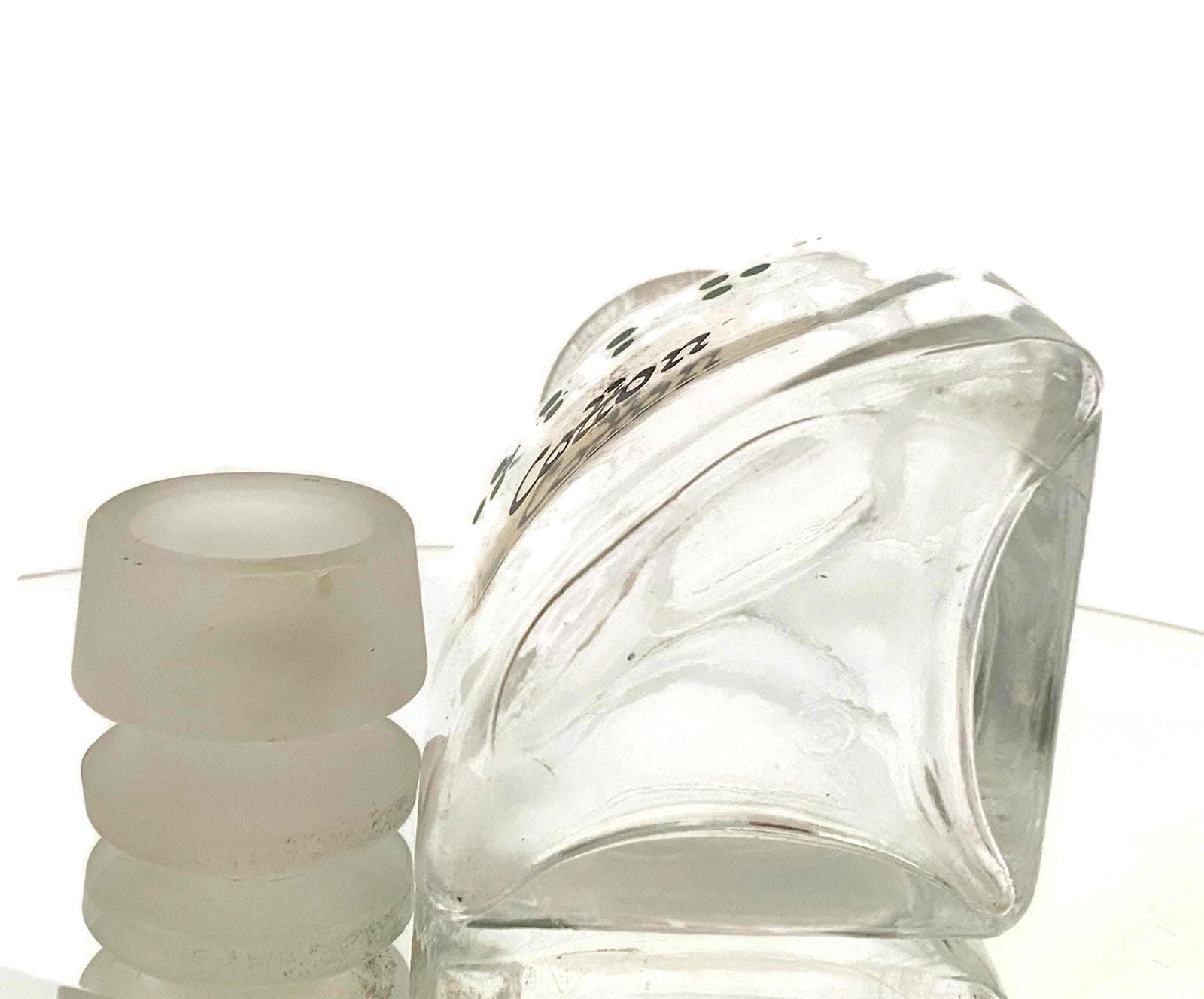 Vintage Triangular Glass Cotton Jar - Duckwells