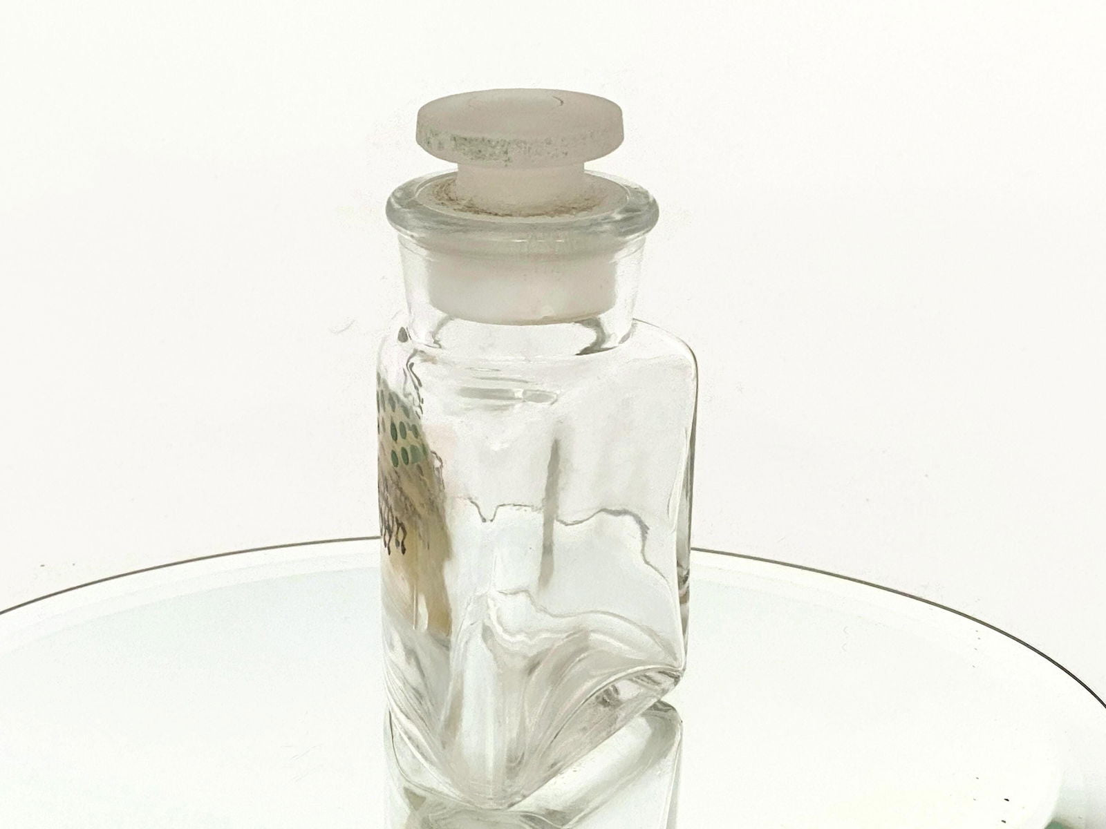 Vintage Triangular Glass Cotton Jar - Duckwells