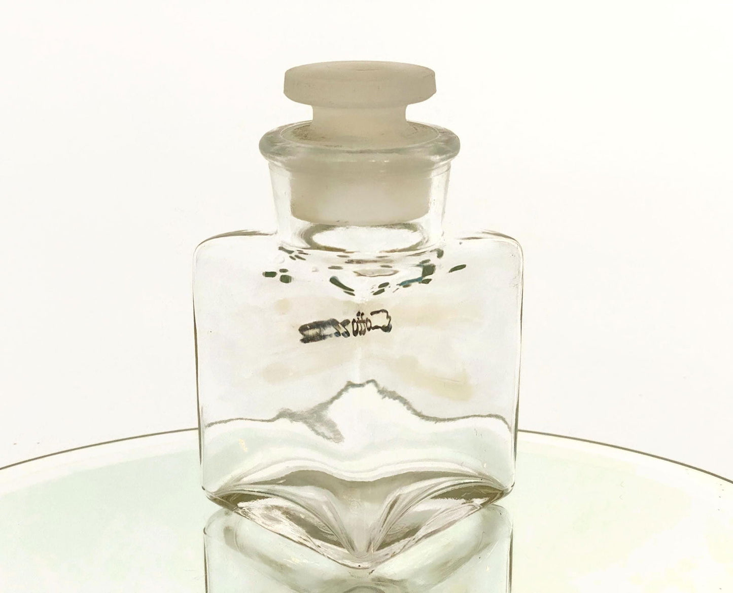 Vintage Triangular Glass Cotton Jar - Duckwells