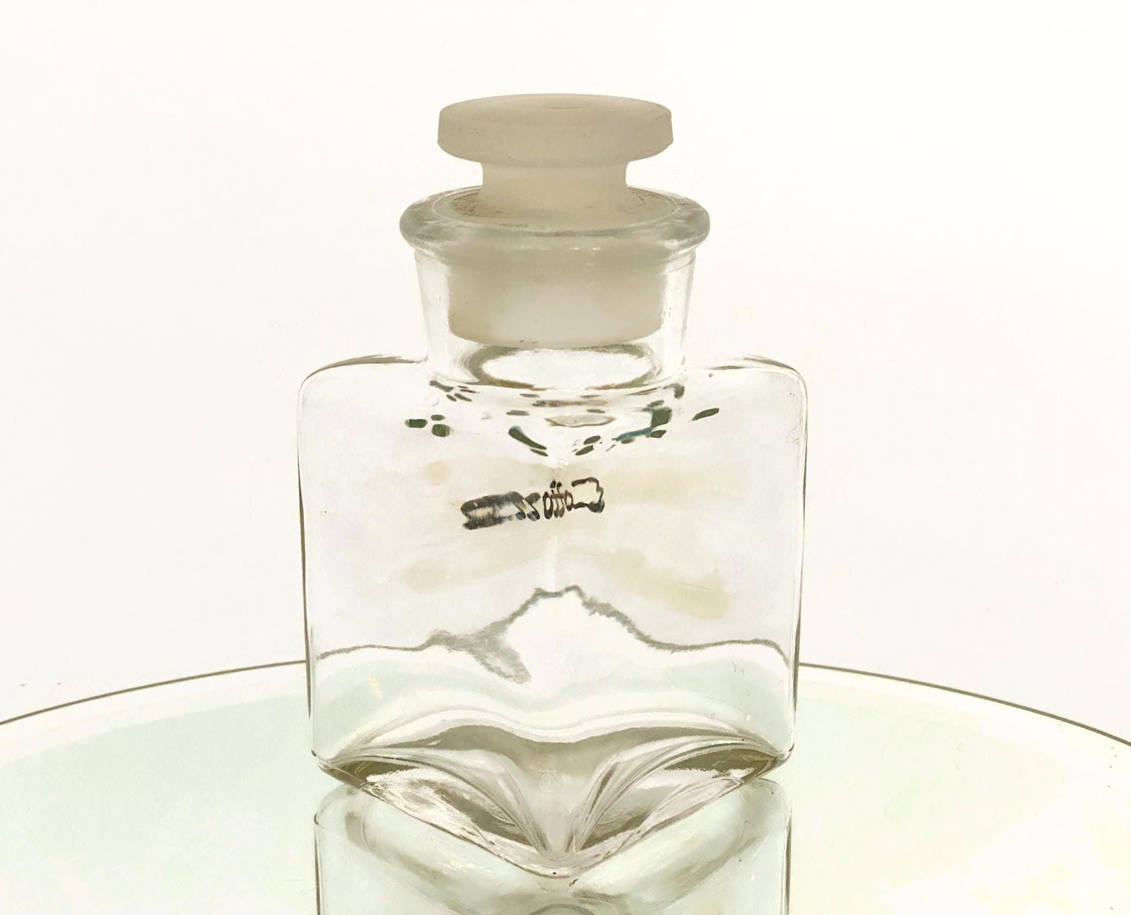 Vintage Triangular Glass Cotton Jar - Duckwells