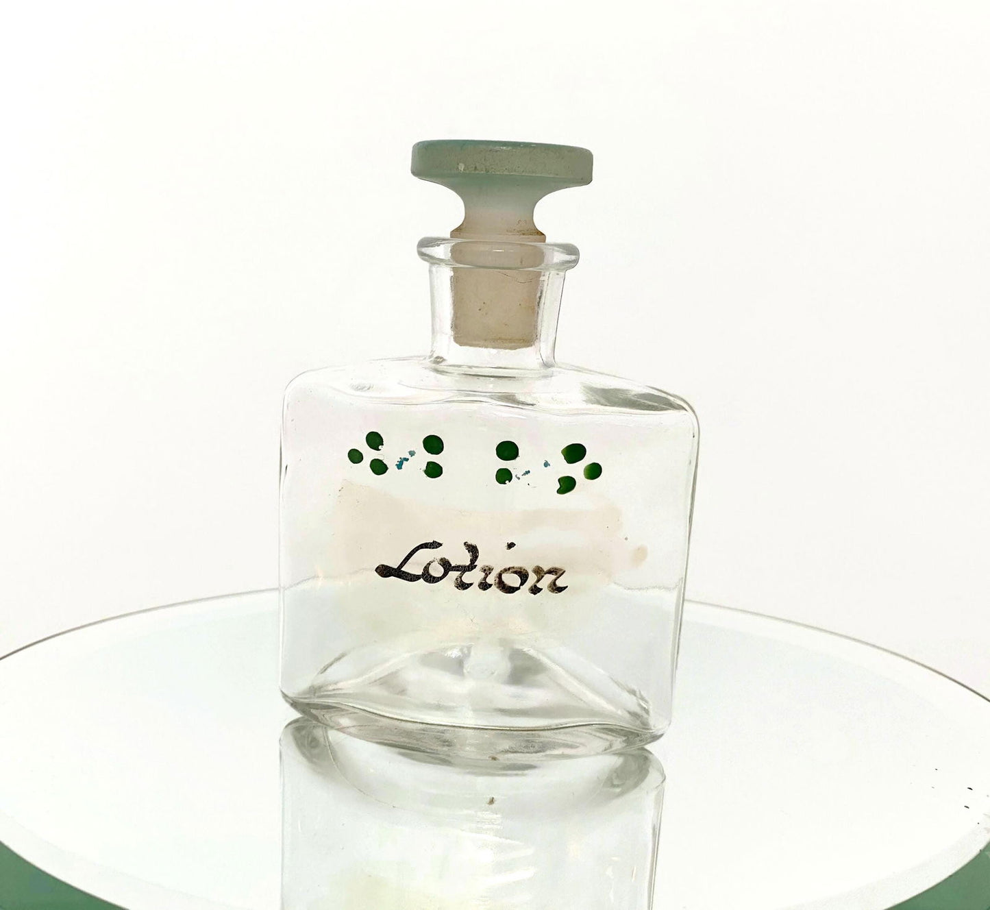 Vintage Triangular Glass Lotion Jar - Duckwells