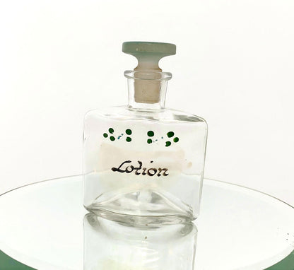 Vintage Triangular Glass Lotion Jar - Duckwells