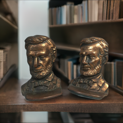Antique Abraham Lincoln Bookends - Duckwells