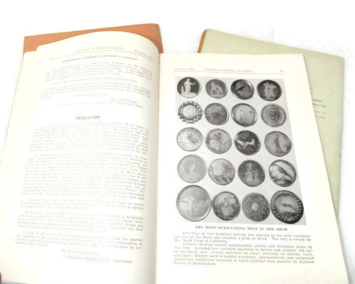 Vintage National Button Society Bulletins at Duckwells