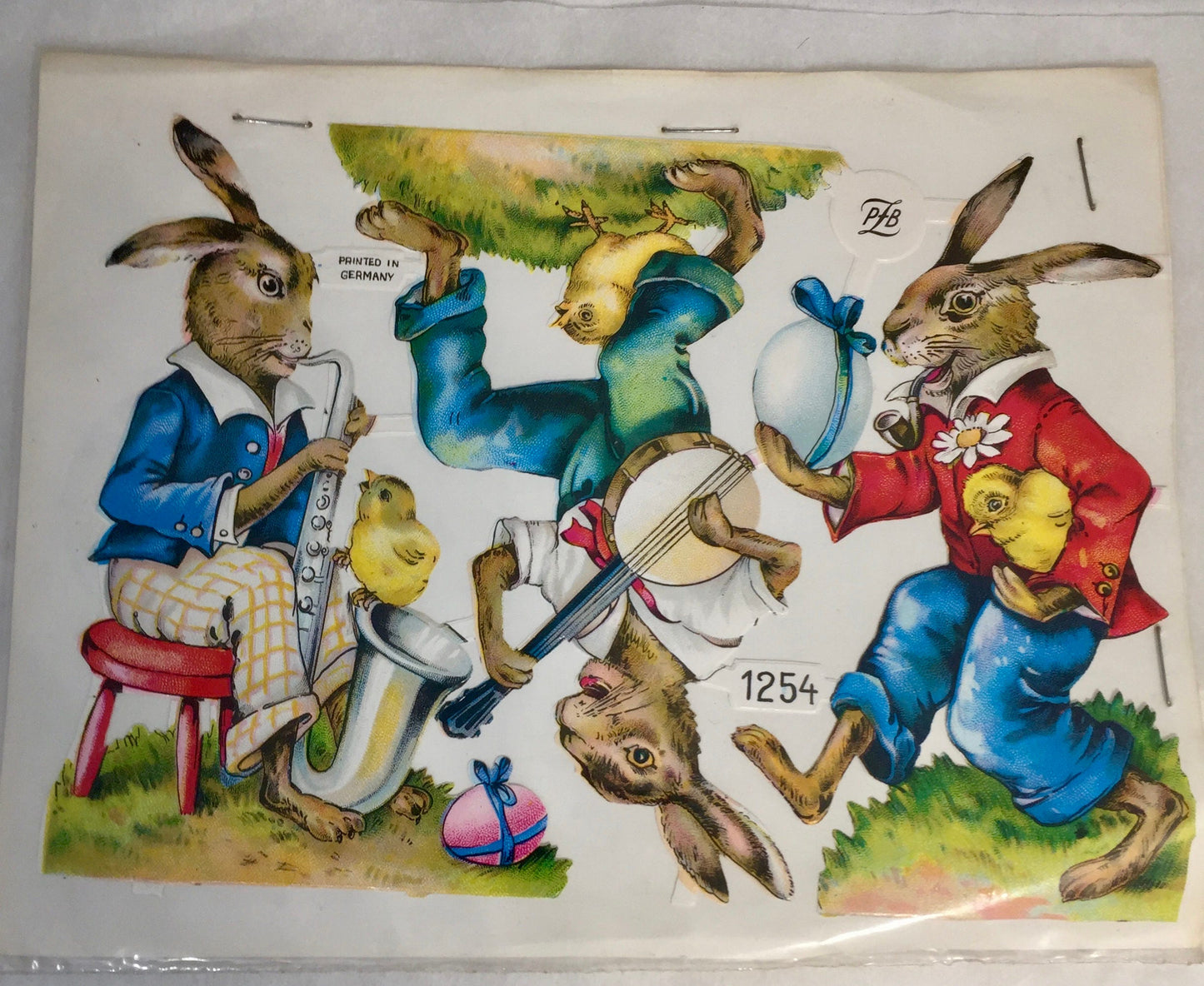 Vintage Easter Rabbits Die Cuts, Printed in Germany at Duckwells