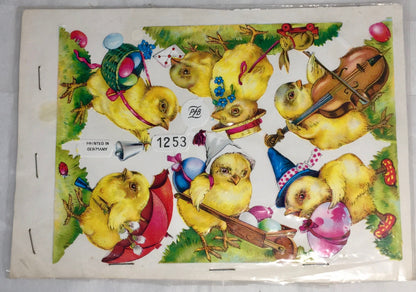 Vintage Easter Chicks Die Cuts, Printed in Germany at Duckwells