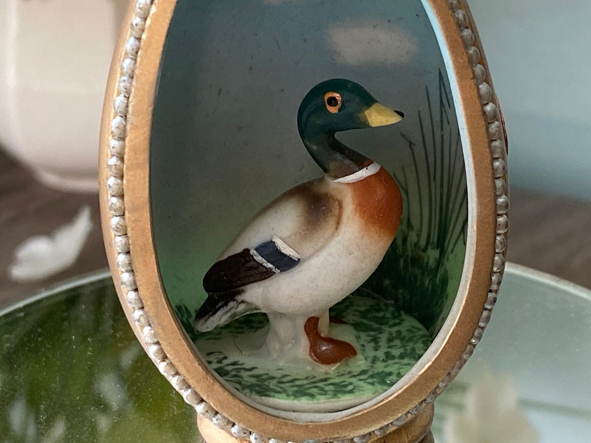 Mid-century Bone China Egg Diorama at Duckwells