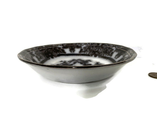 Antique Bowl, PW & Co. Black and White English Transferware at Duckwells