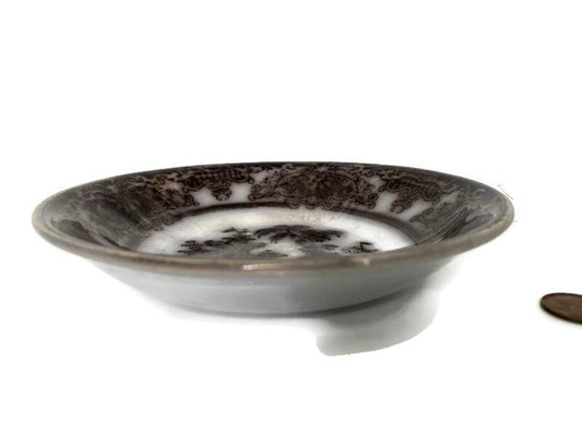 Antique Bowl, PW & Co. Black and White English Transferware