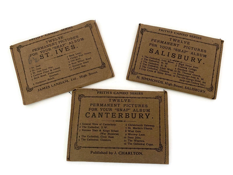 Antique English Town Photo Miniatures, Frith's Cameo Series at Duckwells