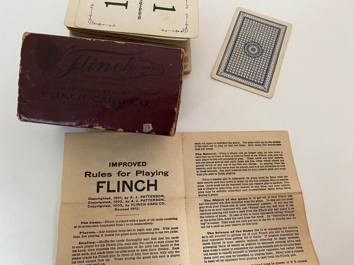 Antique Flinch Card Game