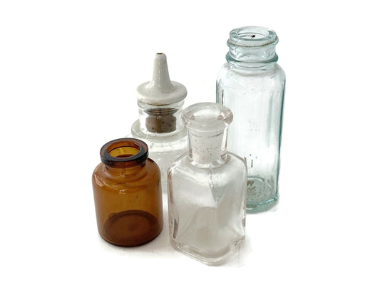 Vintage Small Apothecary Empty Bottles